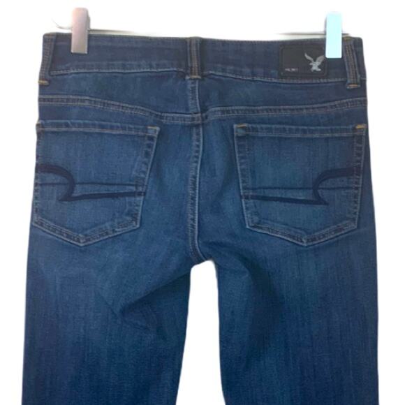 American Eagle Women's Jeans Artist Crop Low Rise Dark Wash Super Stretch Size 2 - Picture 5 of 12